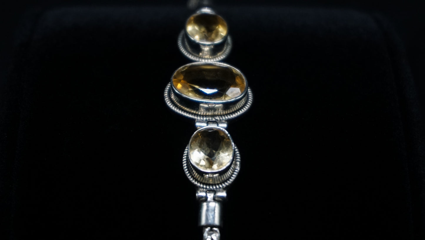 3 Stone Citrine Bracelet
