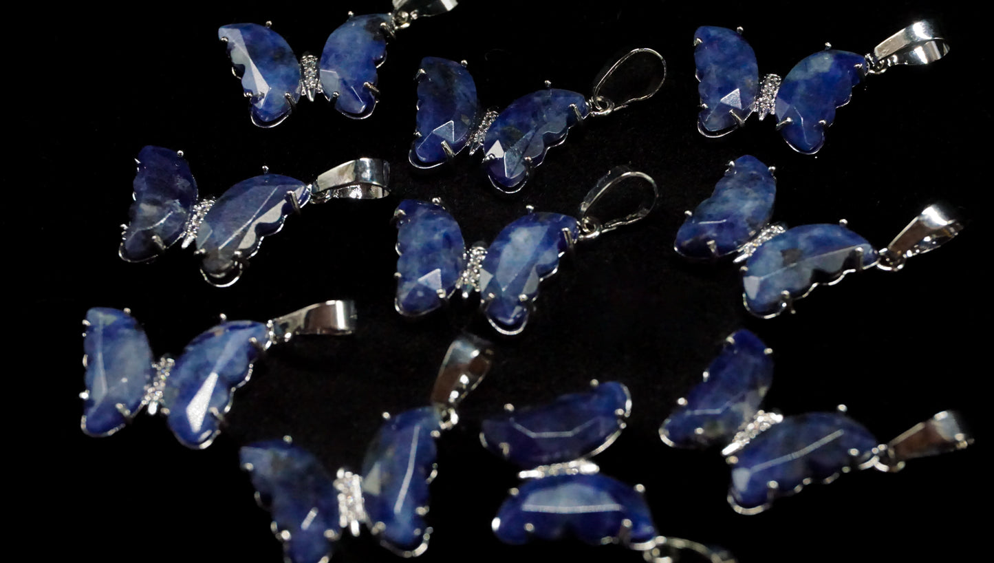 Blue Lapis Lazuli Butterfly Charm