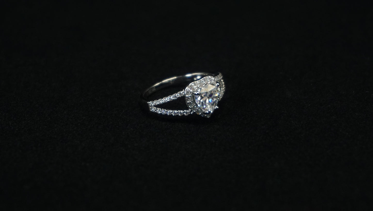 Moissanite Heart Ring