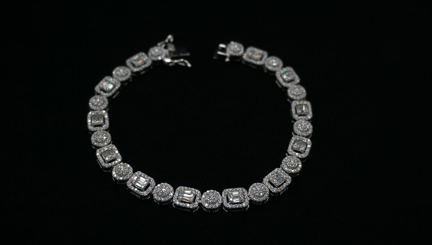 Moissanite Dual-Cut Tennis Bracelet