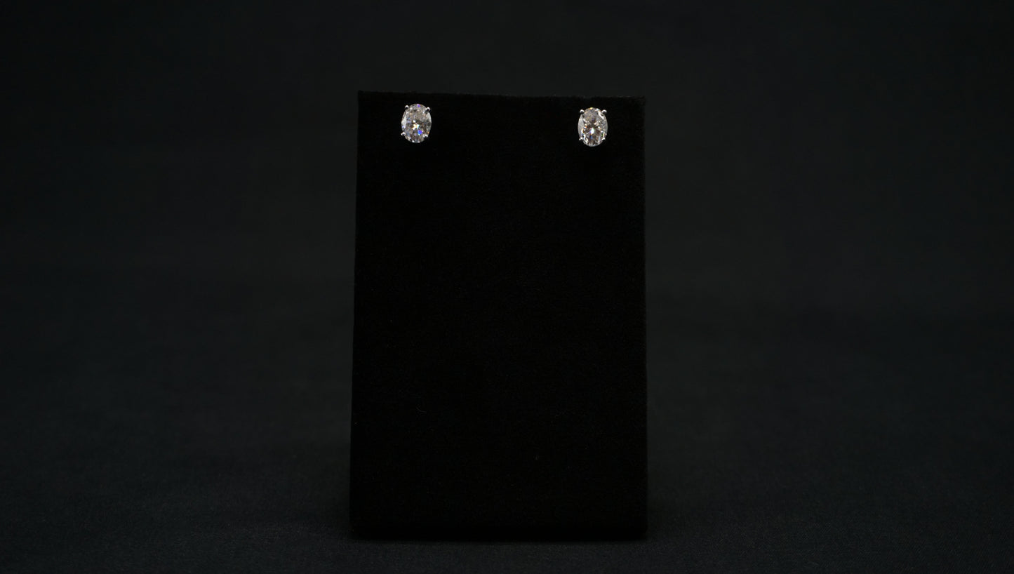 Moissanite Oval-Cut Earrings