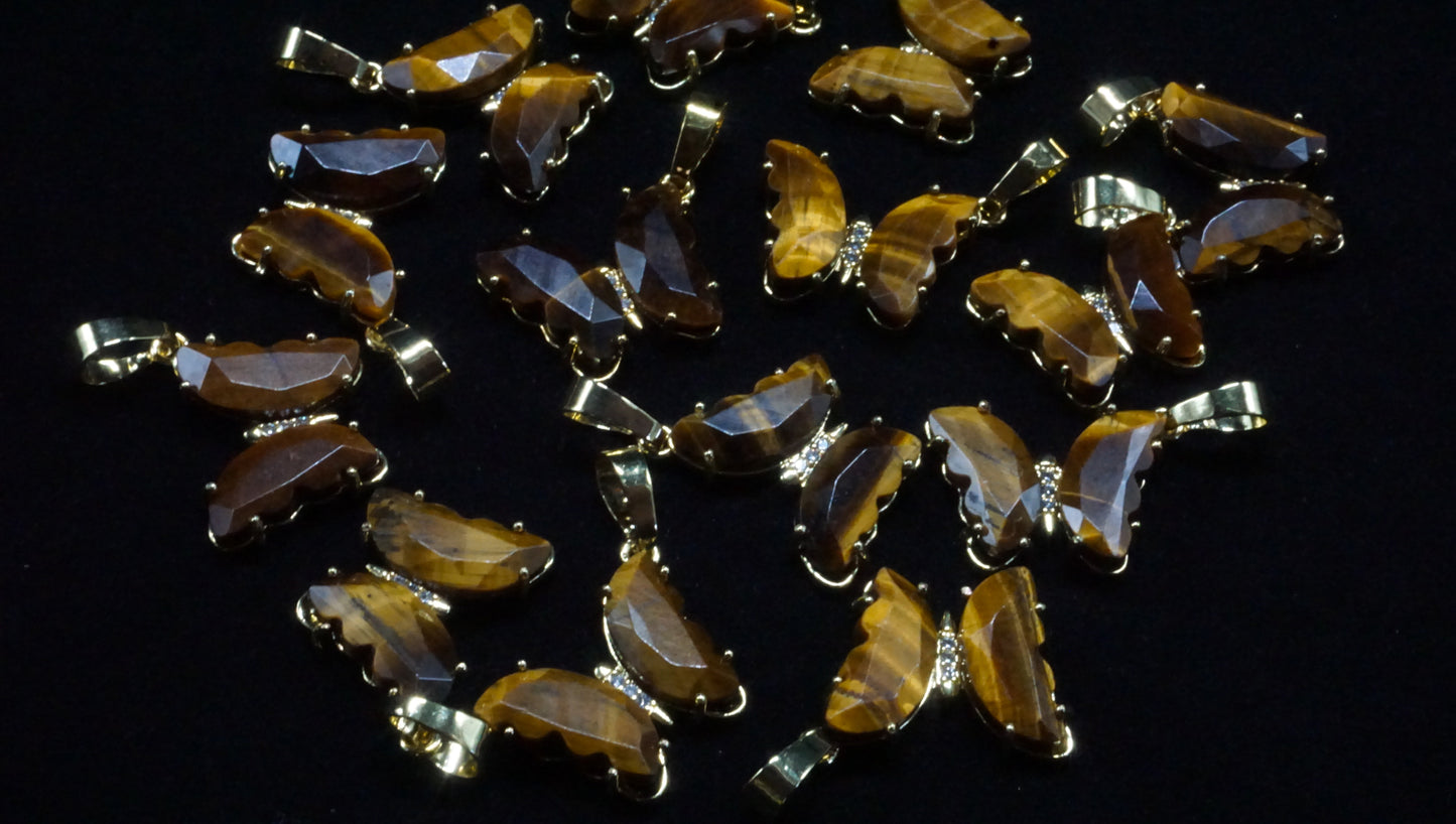 Tiger Eye Butterfly Charm