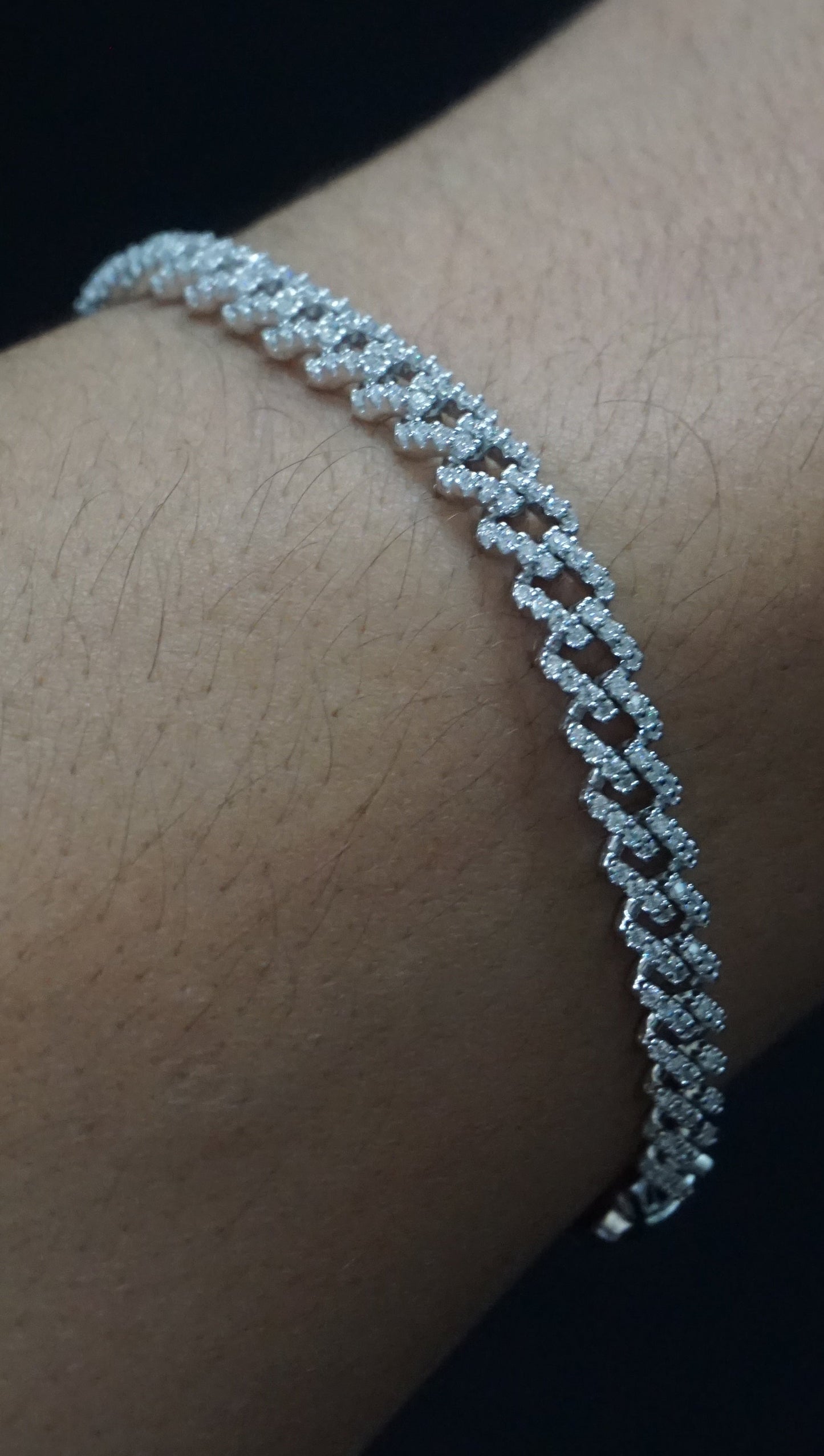 Zig-Zag Micro-Pave Moissanite Bracelet