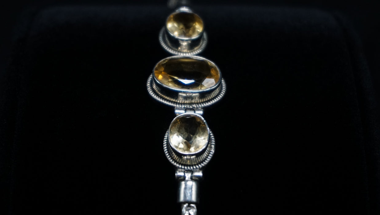 3 Stone Citrine Bracelet