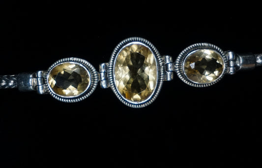 3 Stone Citrine Bracelet