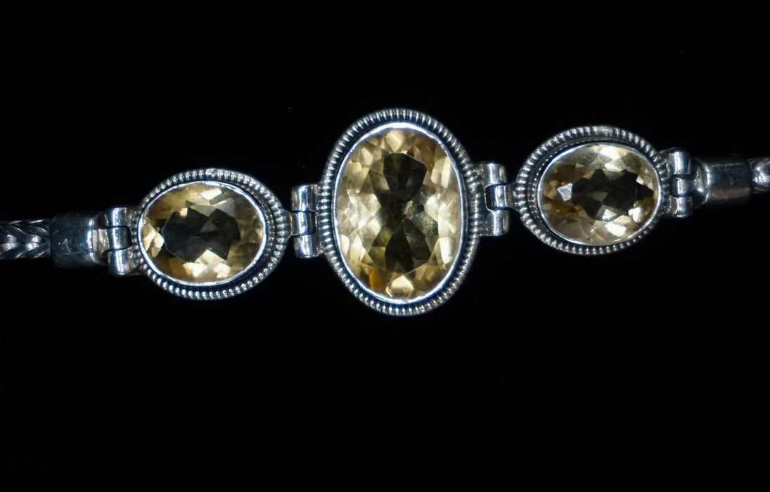 3 Stone Citrine Bracelet