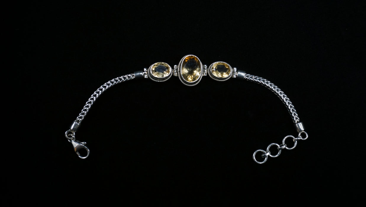 3 Stone Citrine Bracelet