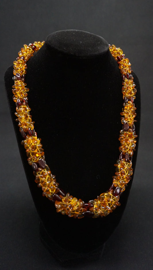 Amber Cluster Necklace