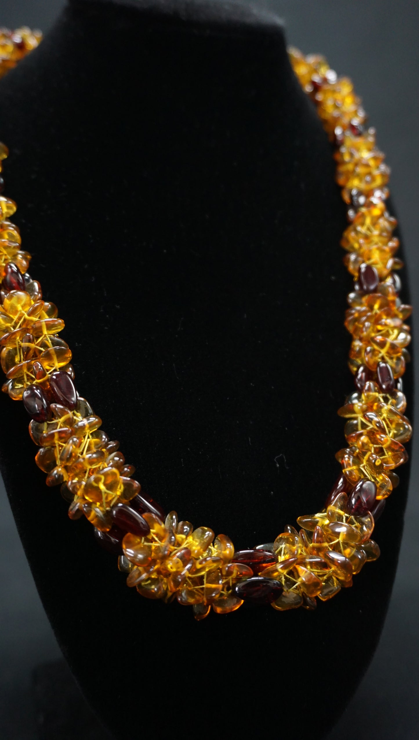 Amber Cluster Necklace