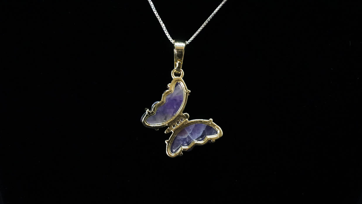Amethyst Butterfly Charm