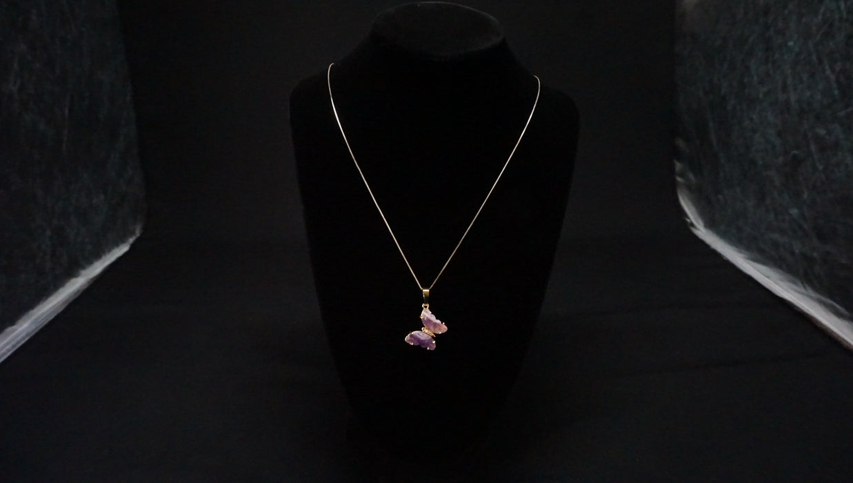 Amethyst Butterfly Charm