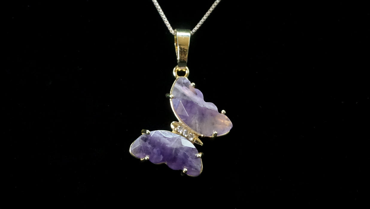 Amethyst Butterfly Charm
