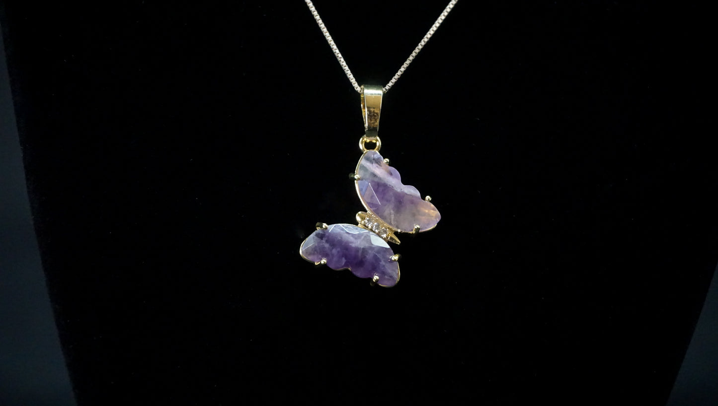 Amethyst Butterfly Charm