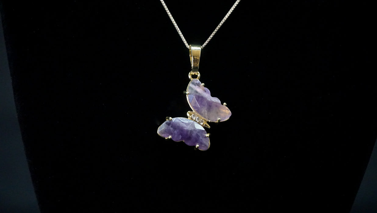 Amethyst Butterfly Charm