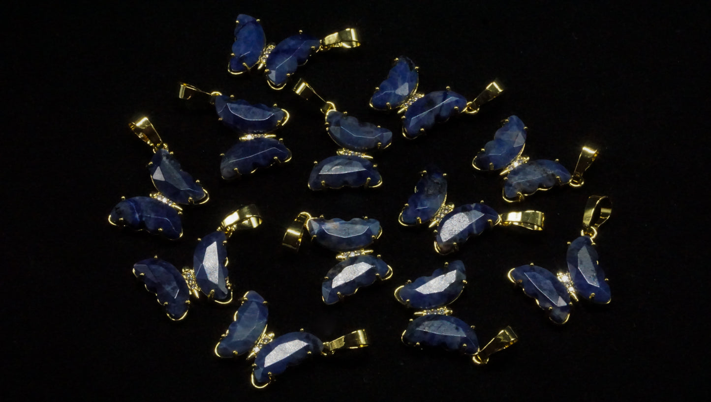 Blue Lapis Lazuli Butterfly Charm