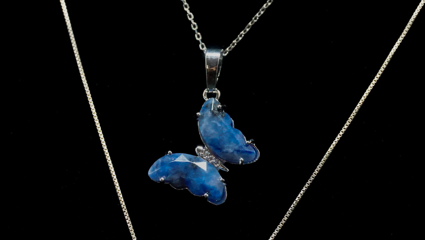 Blue Lapis Lazuli Butterfly Charm