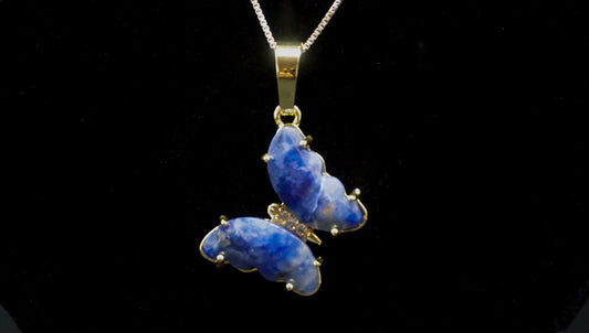 Blue Lapis Lazuli Butterfly Charm