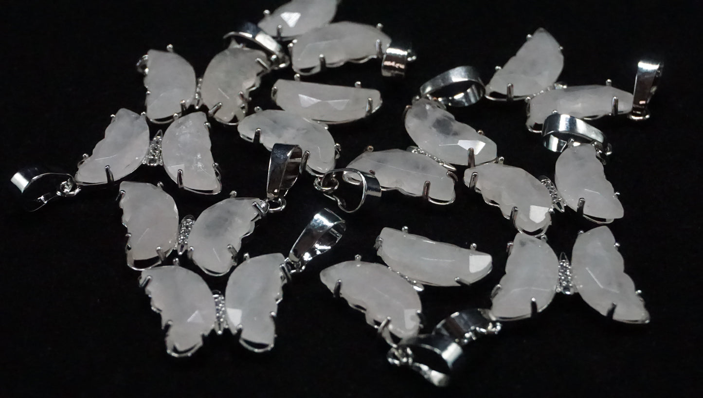 Clear Quartz Butterfly Charm