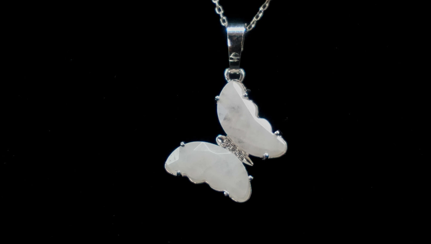 Clear Quartz Butterfly Charm
