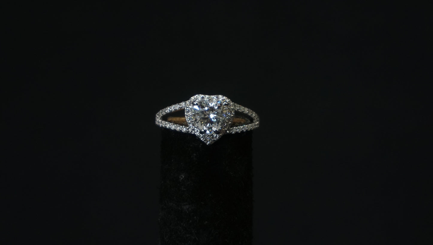 Moissanite Heart Ring