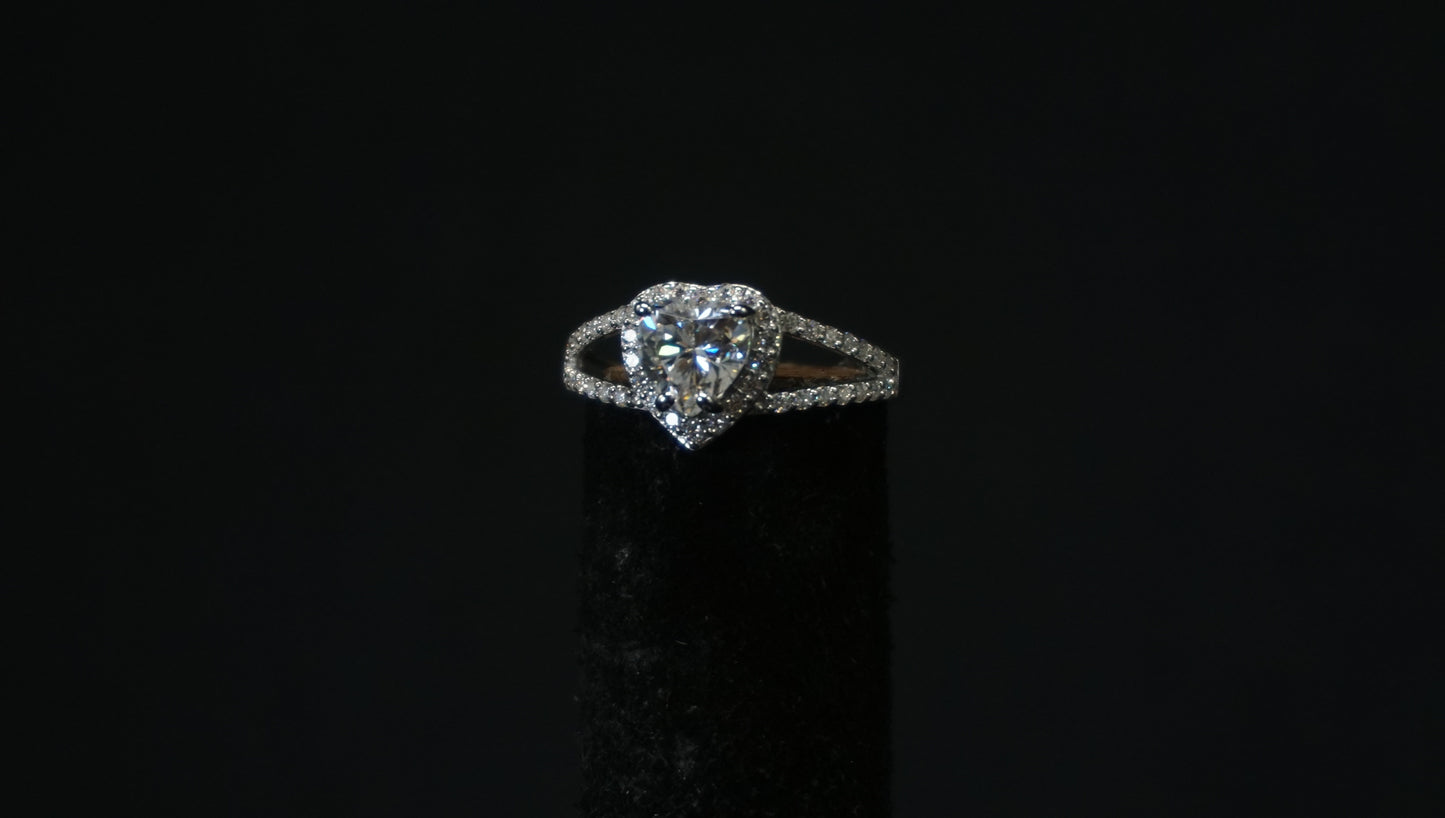 Moissanite Heart Ring