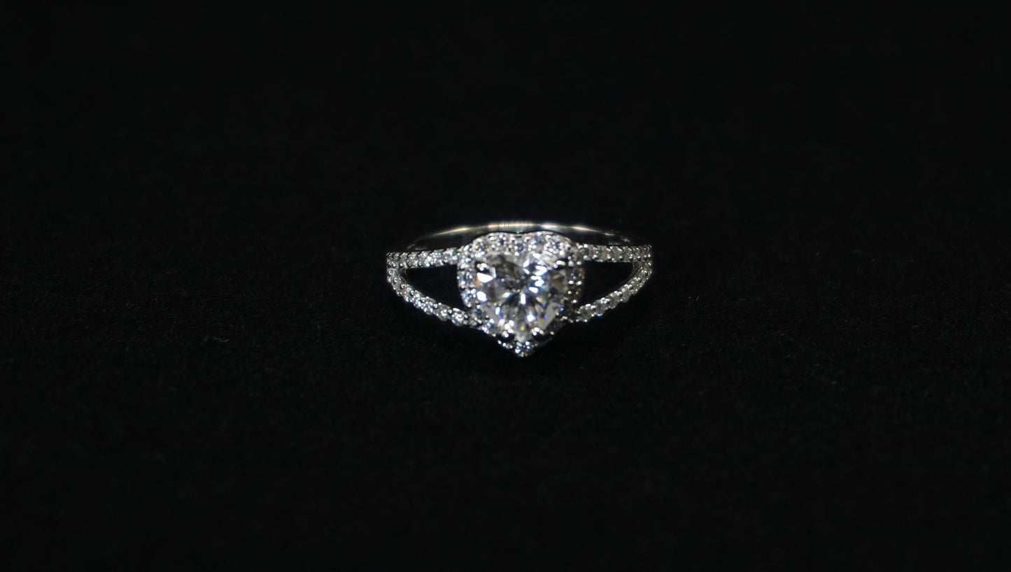 Moissanite Heart Ring