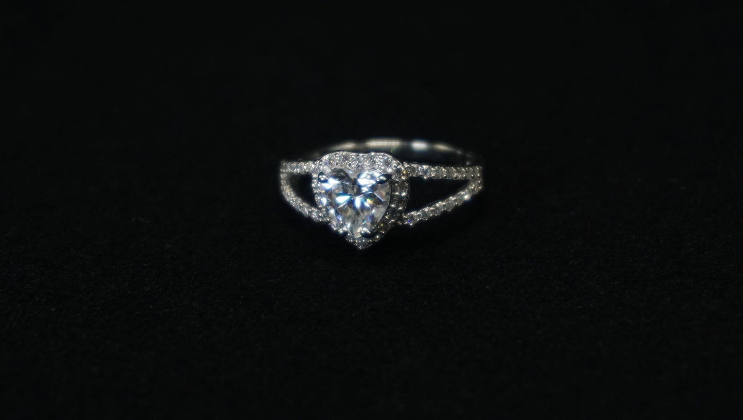 Moissanite Heart Ring