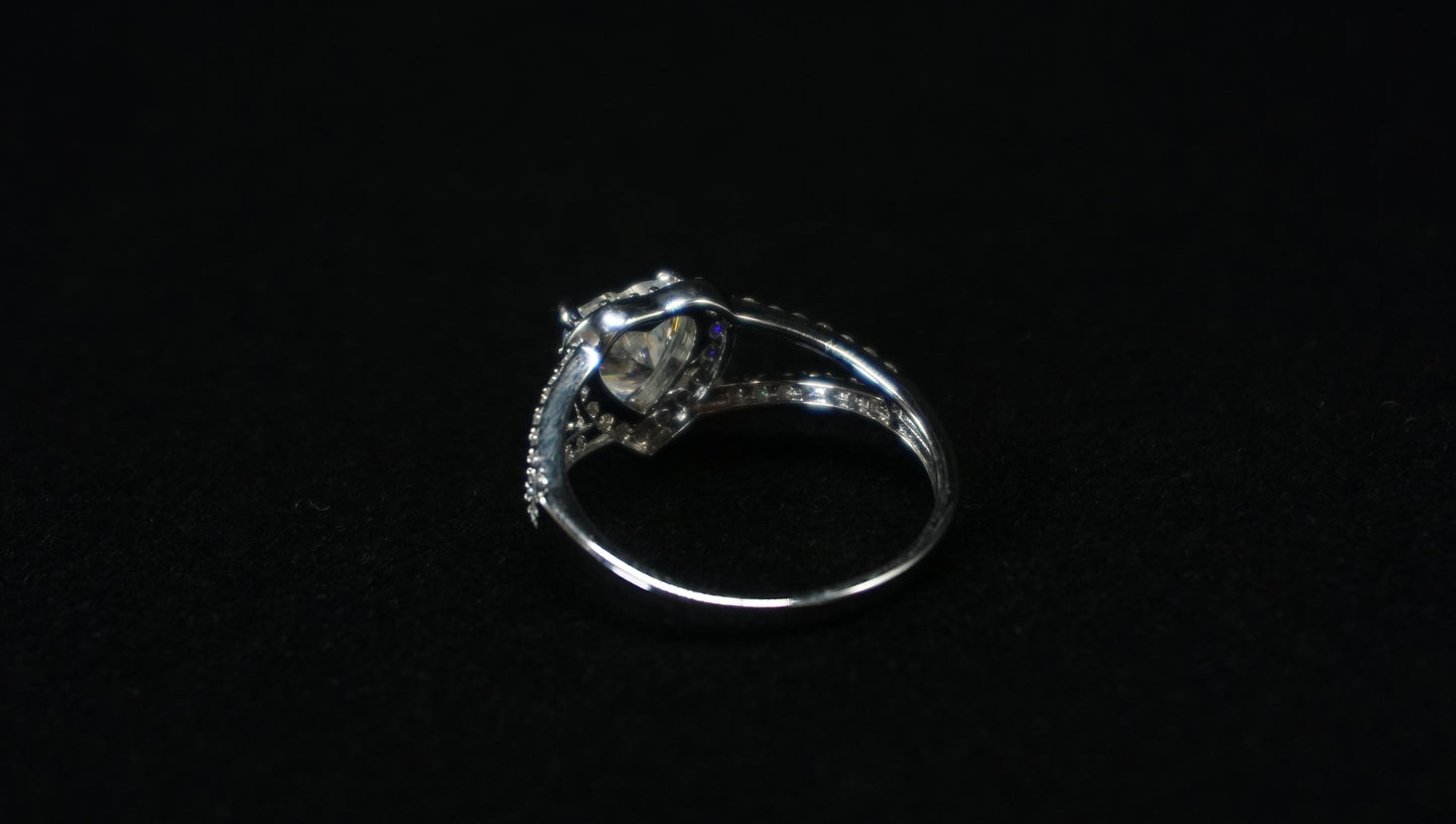 Moissanite Heart Ring