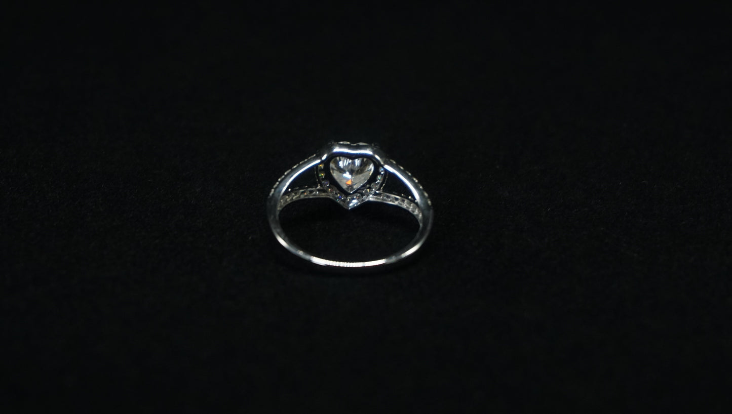 Moissanite Heart Ring