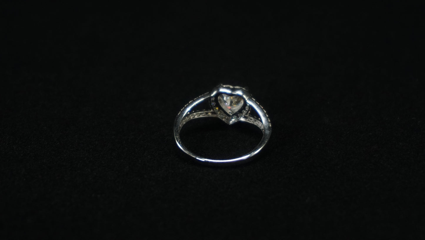Moissanite Heart Ring