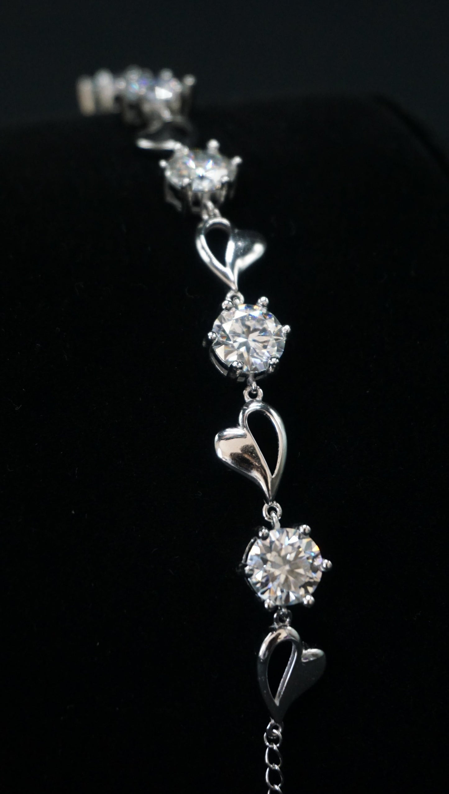 Heart Link Moissanite Bracelet
