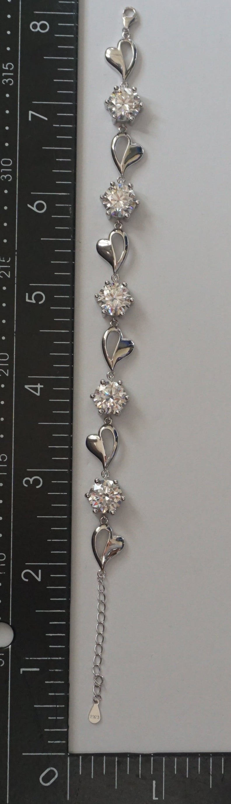 Heart Link Moissanite Bracelet