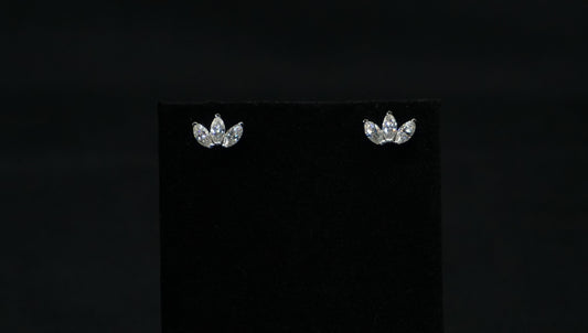Moissanite 3 leaf Stud Earrings