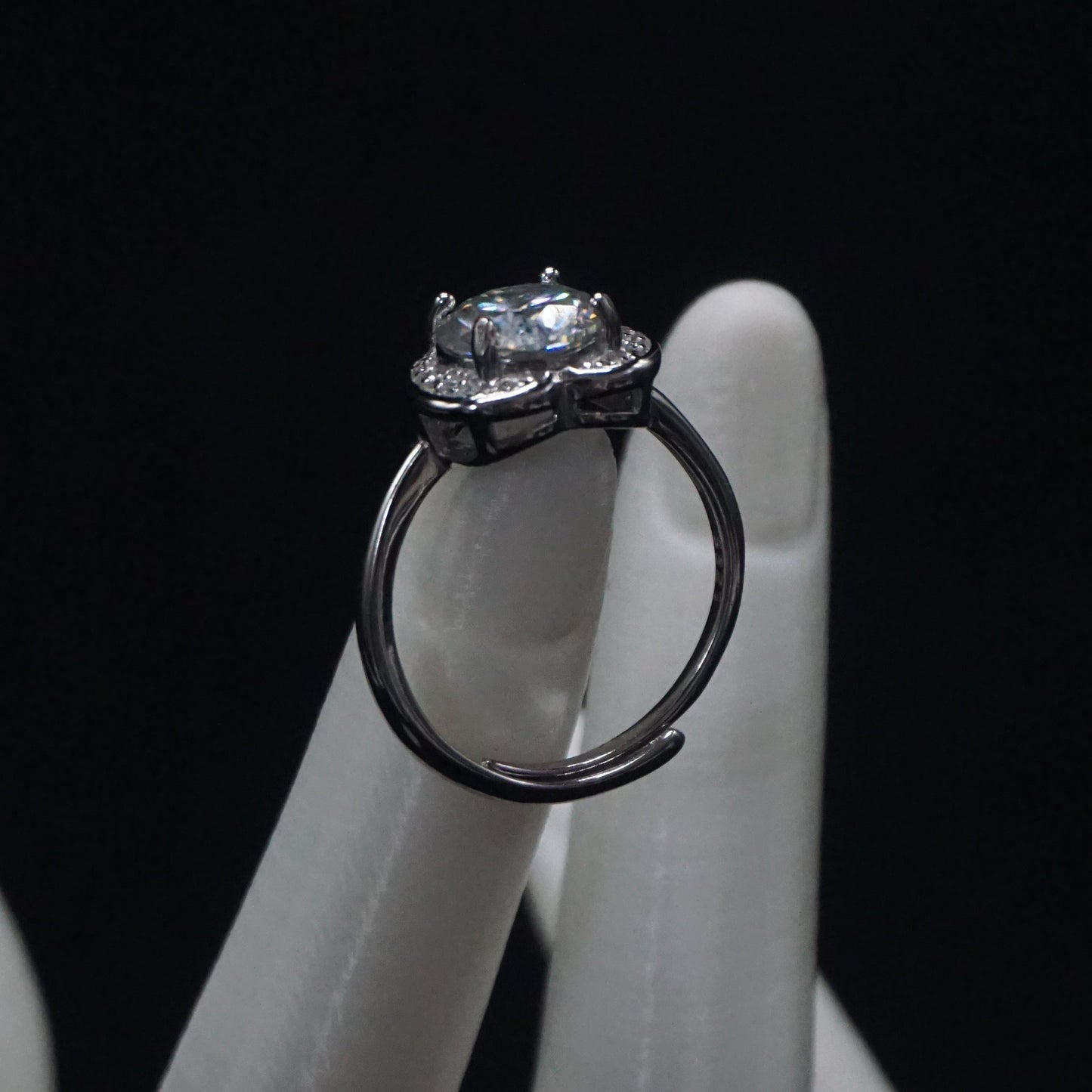 Moissanite Adjustable Heart Ring