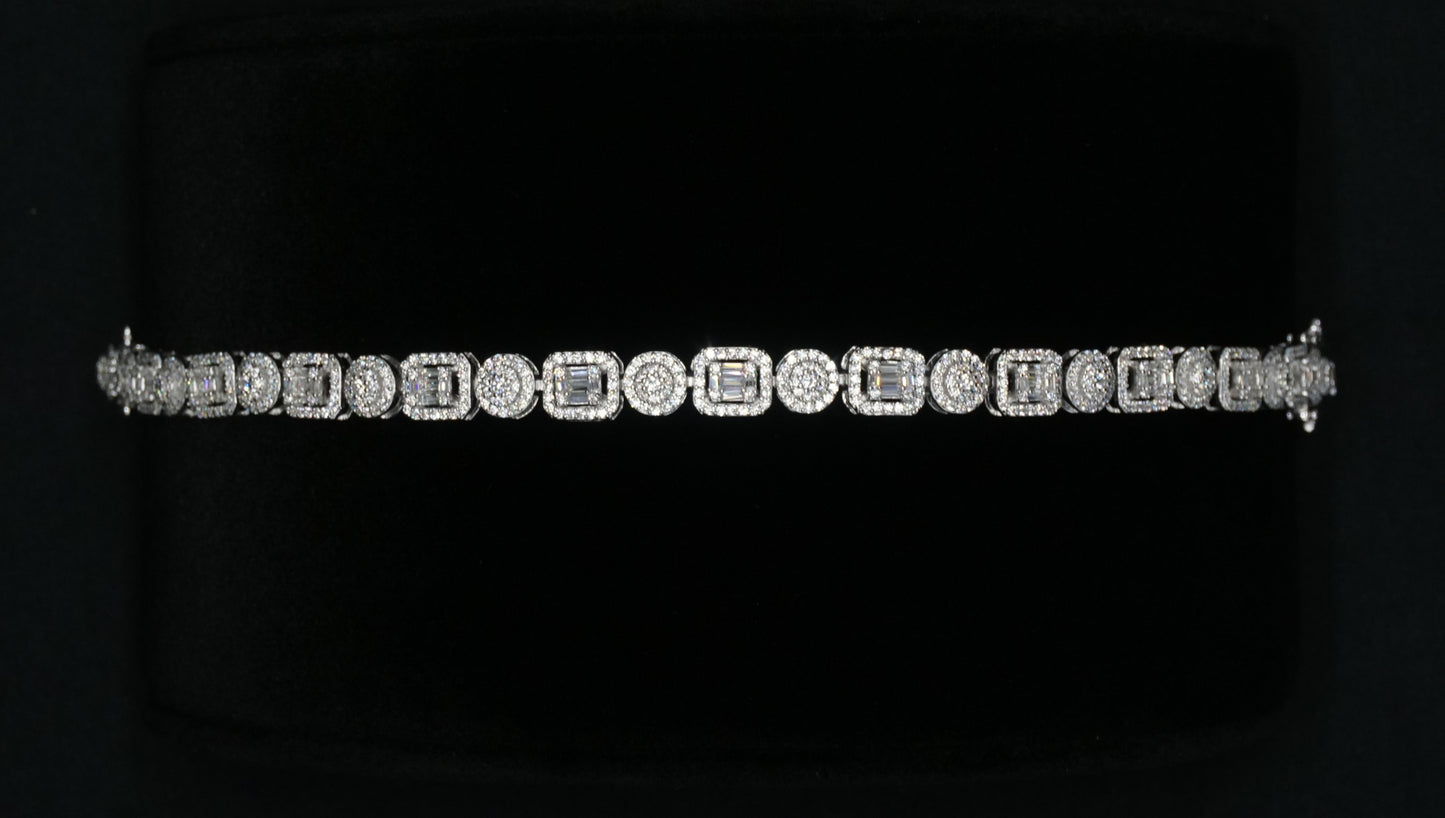 Moissanite Dual-Cut Tennis Bracelet