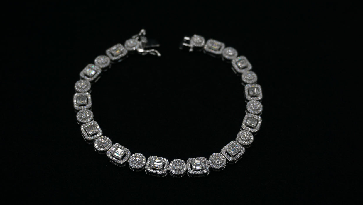 Moissanite Dual-Cut Tennis Bracelet