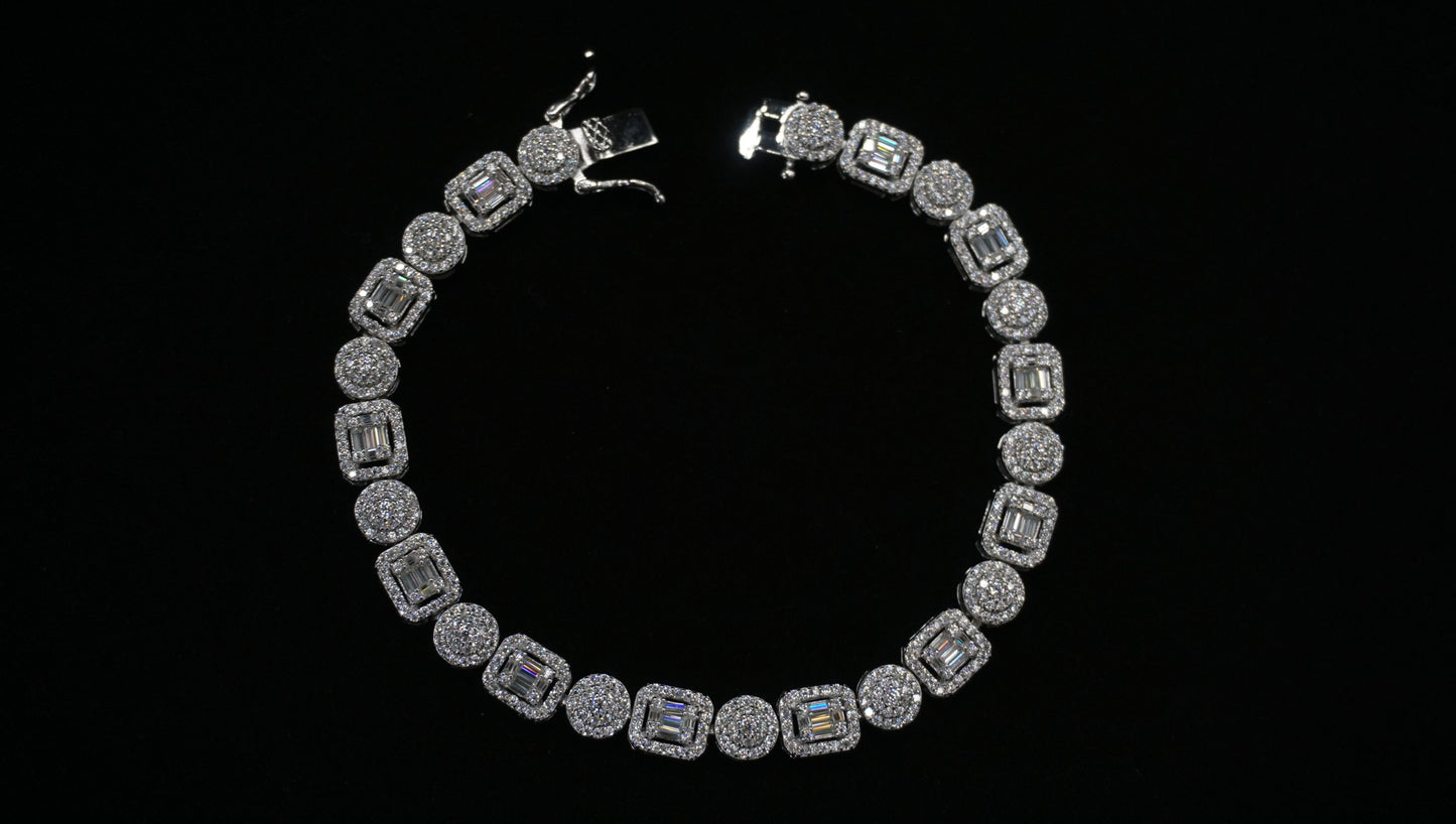 Moissanite Dual-Cut Tennis Bracelet