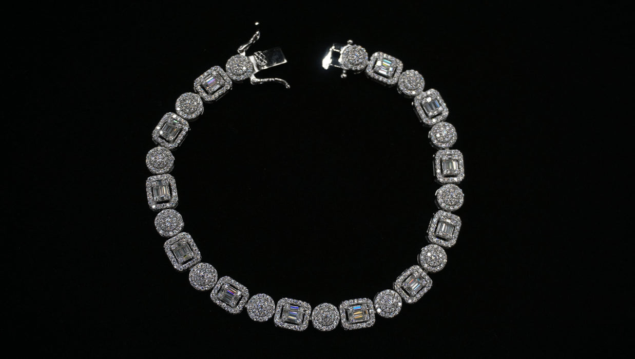 Moissanite Dual-Cut Tennis Bracelet