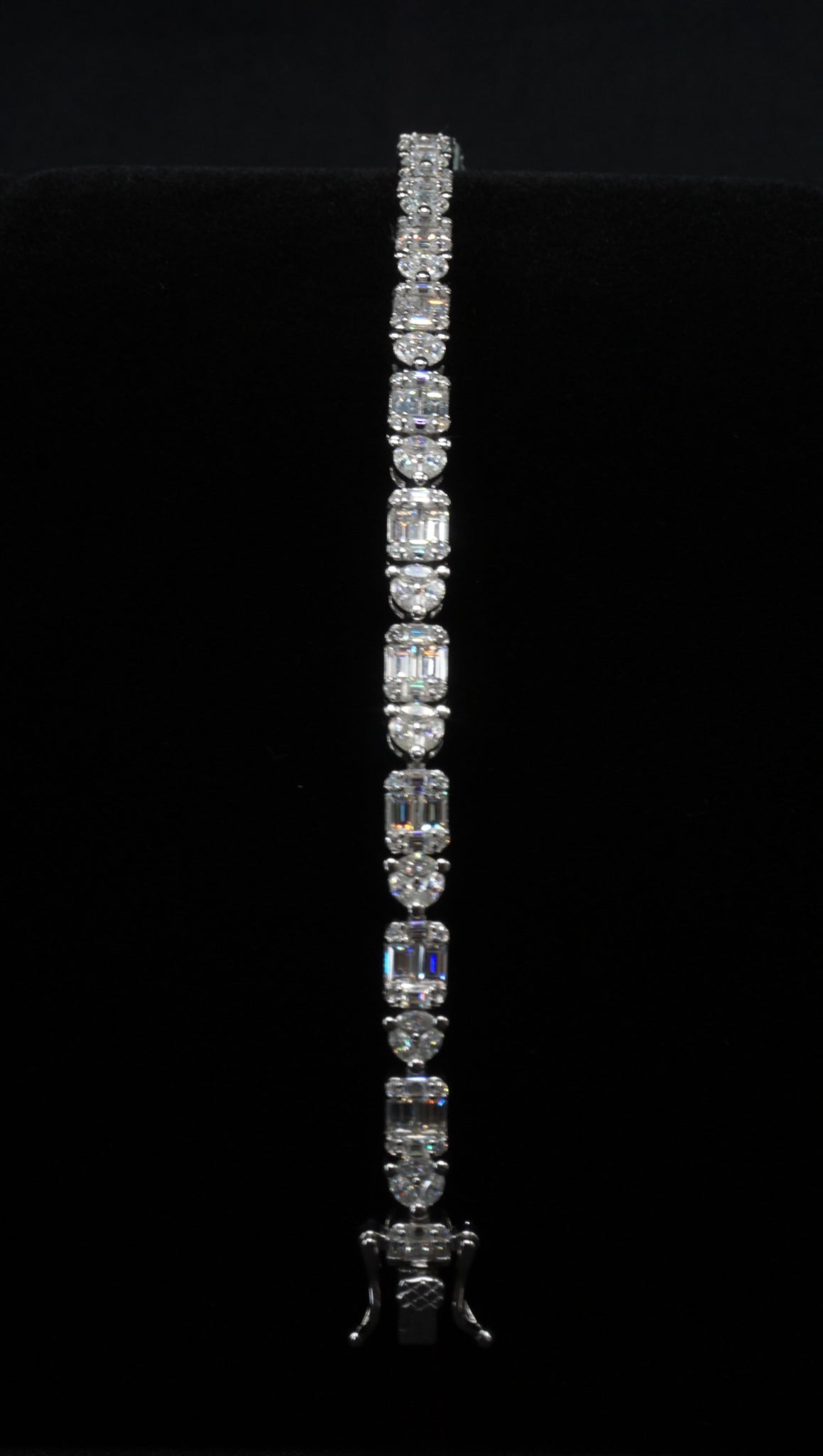 Moissanite Emerald-Cut Tennis Bracelet