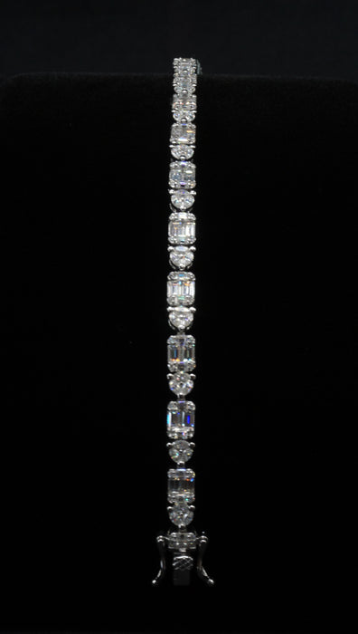 Moissanite Emerald-Cut Tennis Bracelet