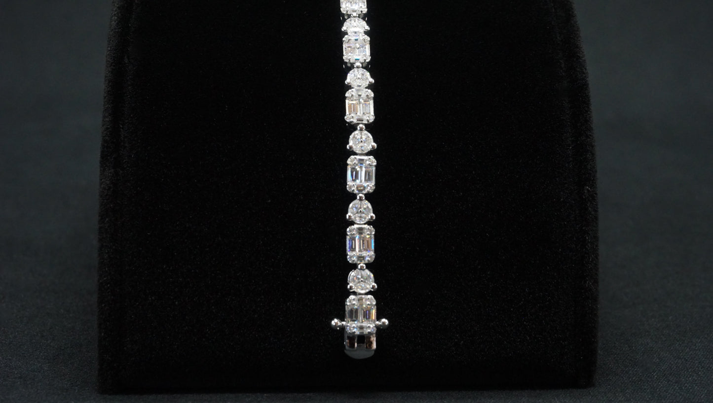Moissanite Emerald-Cut Tennis Bracelet