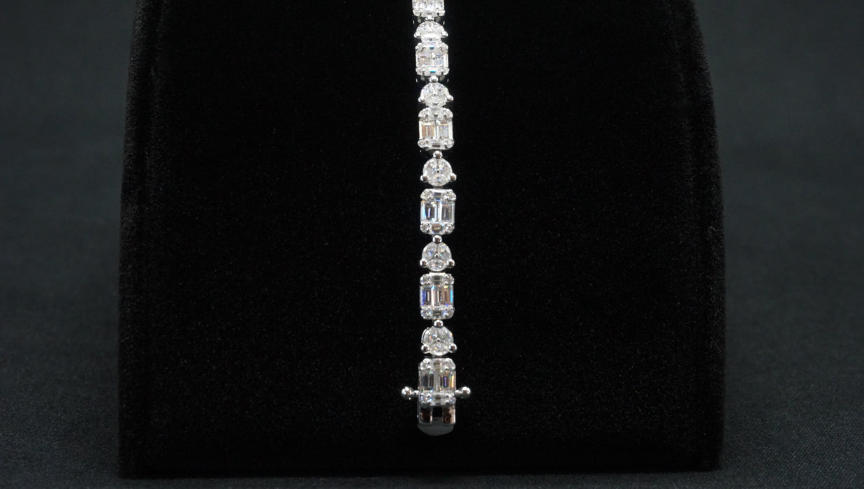 Moissanite Emerald-Cut Tennis Bracelet