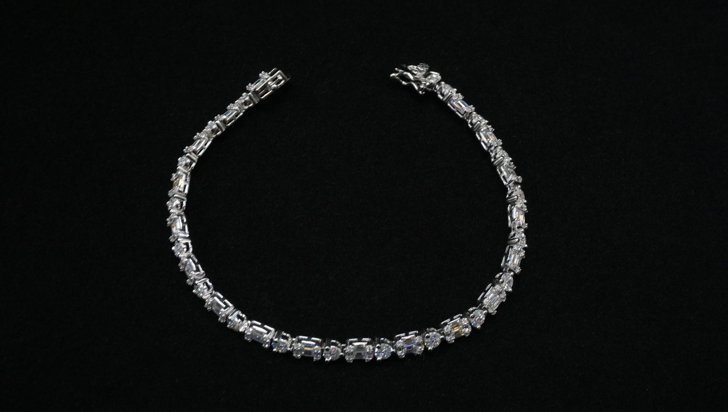 Moissanite Emerald-Cut Tennis Bracelet