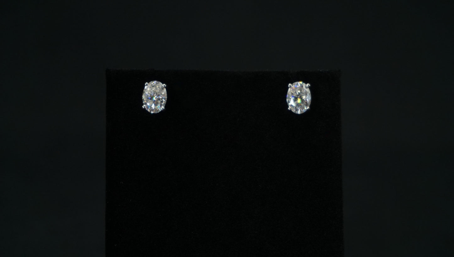 Moissanite Oval-Cut Earrings