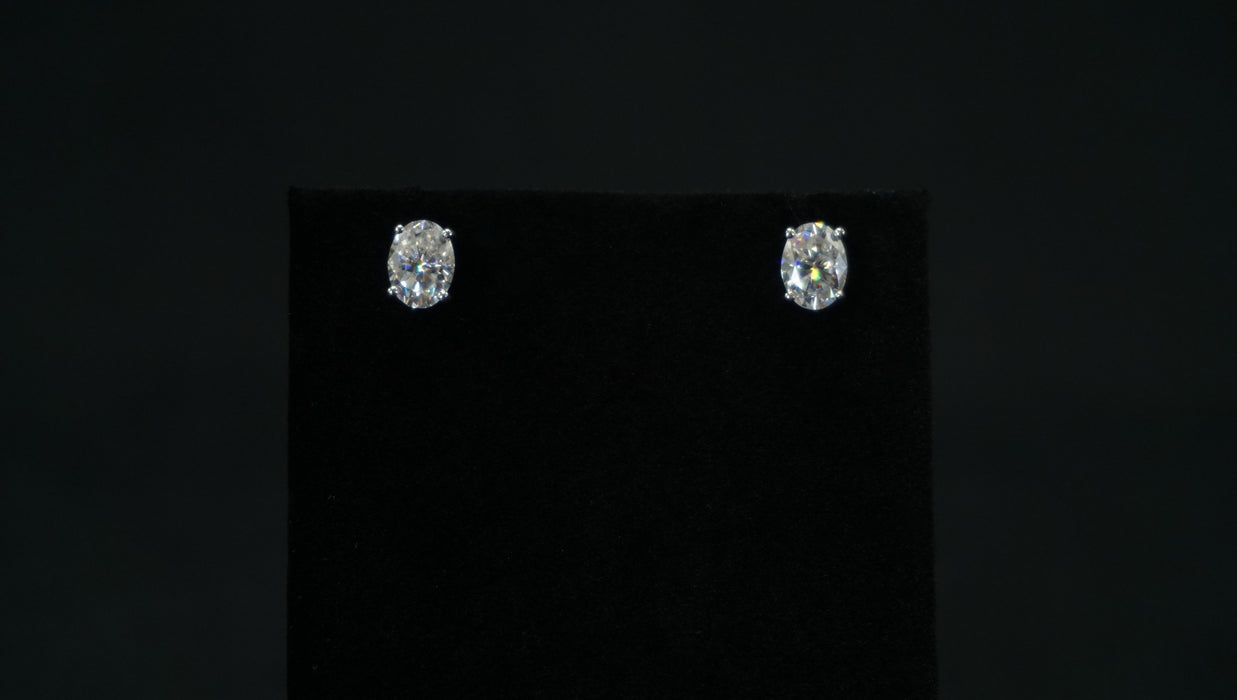 Moissanite Oval-Cut Earrings