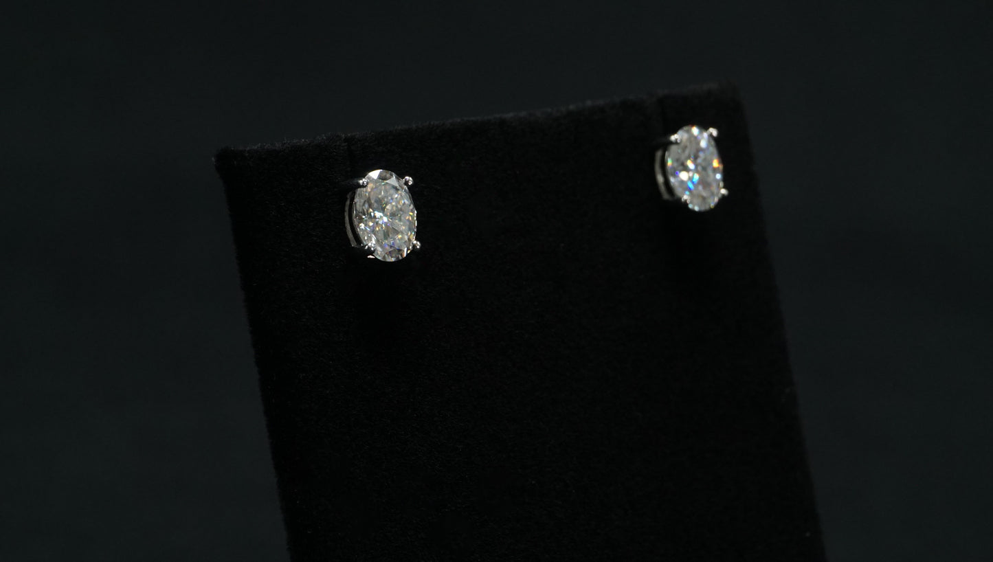 Moissanite Oval-Cut Earrings