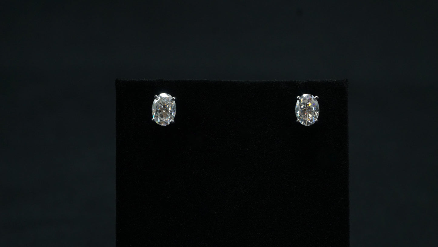 Moissanite Oval-Cut Earrings