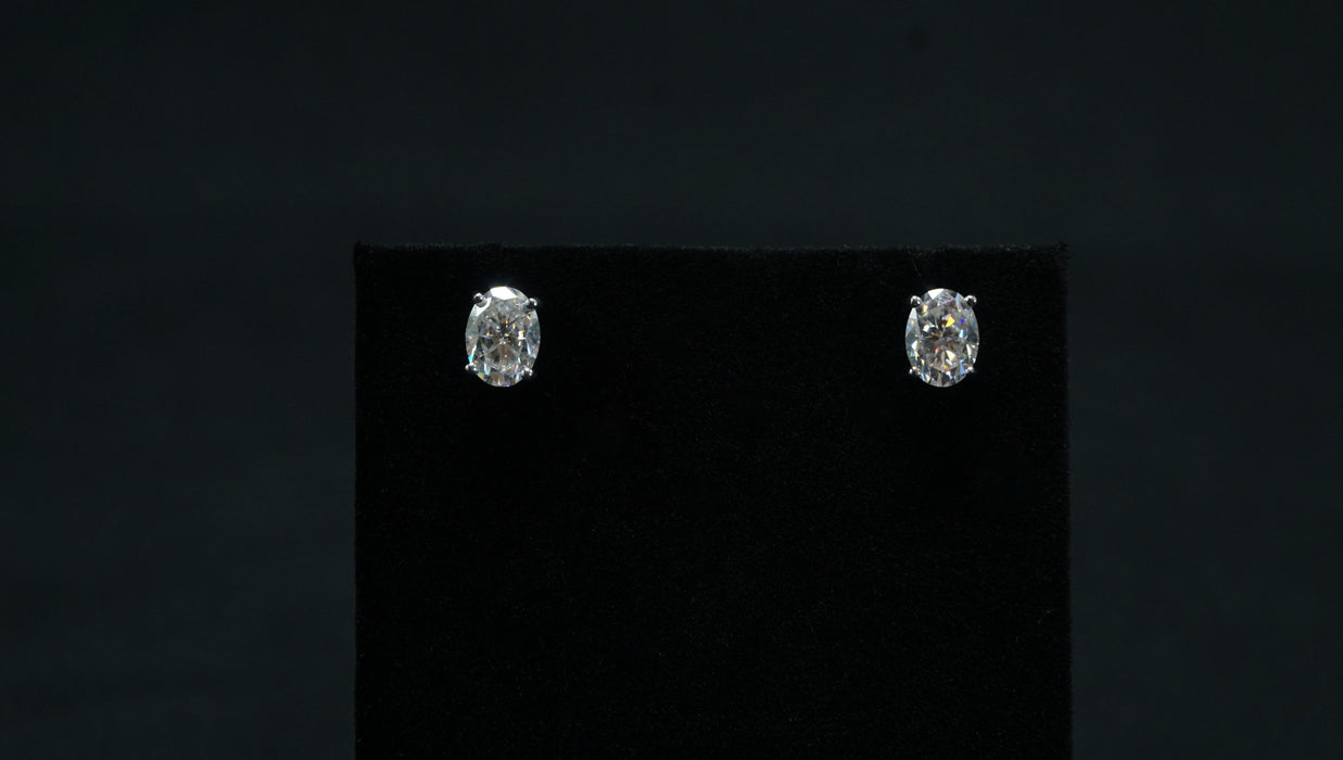 Moissanite Oval-Cut Earrings