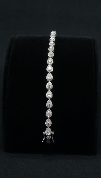 Moissanite Pear Shaped Tennis Bracelet