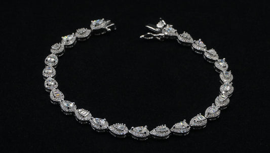 Moissanite Pear Shaped Tennis Bracelet